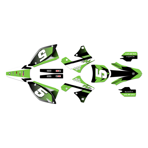 kawasaki kx250f graphics kit 2009-2012 turbo series green