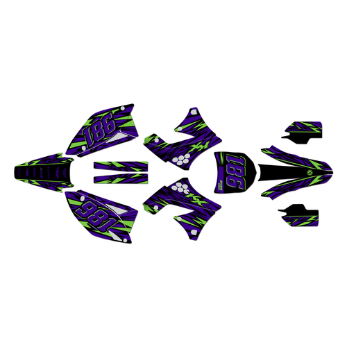kawasaki kx250f graphics kit 2009-2012 twitch series purple