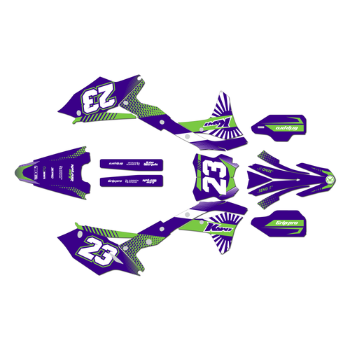 kawasaki kx250f graphics kit 2017-2020 fh series purple