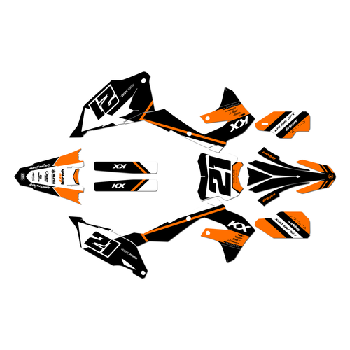 kawasaki kx250 graphics kit 2021-2024 enigma series orange