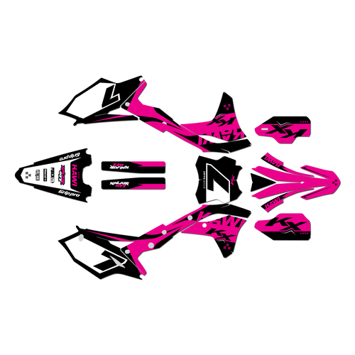 kawasaki kx250f graphics kit 2017-2020 legend series magenta