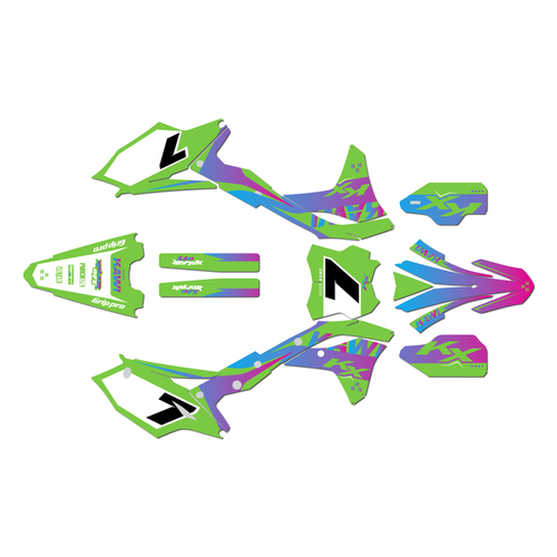 kawasaki kx250f graphics kit 2017-2020 legend series pink-fade