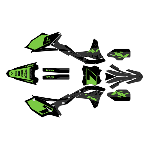 kawasaki kx250f graphics kit 2017-2020 legend series green-shift