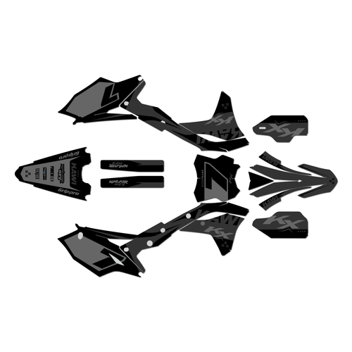 kawasaki kx250f graphics kit 2017-2020 legend series smoke