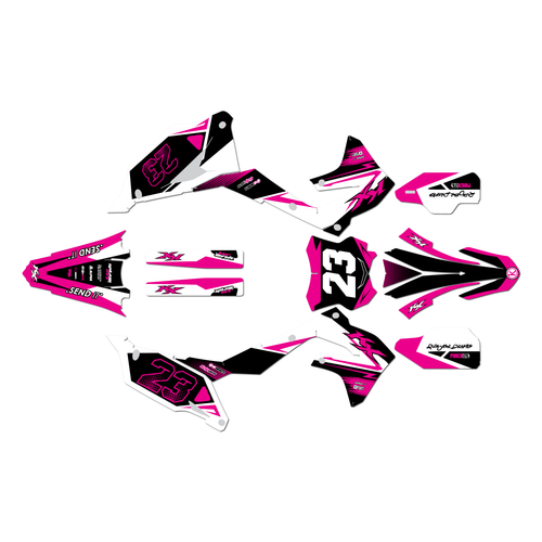 kawasaki kx250 graphics kit 2021-2024 evader series pink