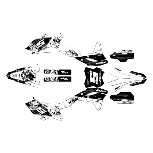 kawasaki kx250f graphics kit 2017-2020 nightcity series white