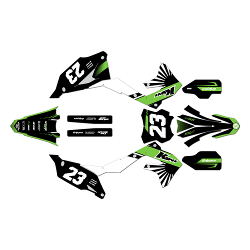 kawasaki kx250 graphics kit 2021-2024 fh series green