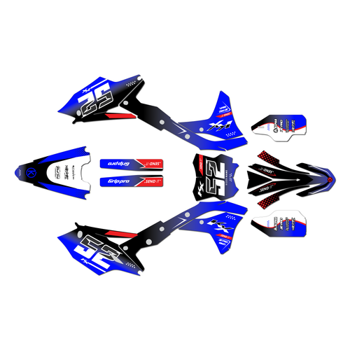 kawasaki kx250f graphics kit 2017-2020 ominous series blue
