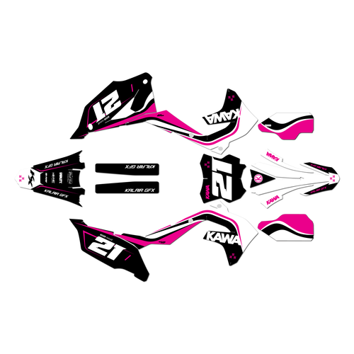 kawasaki kx250 graphics kit 2021-2024 flow series pink