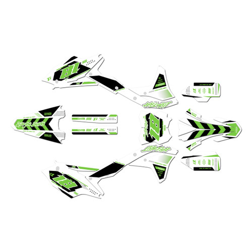 kawasaki kx250f graphics kit 2017-2020 rebel series green-shift