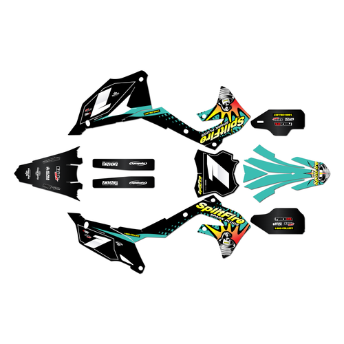 kawasaki kx250 graphics kit 2021-2024 lancaster series teal