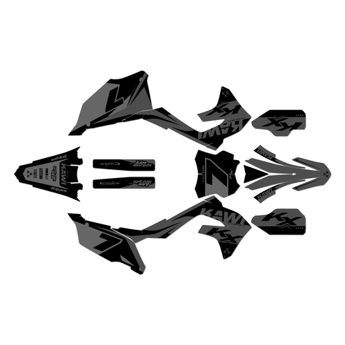 kawasaki kx250 graphics kit 2021-2024 legend series smoke