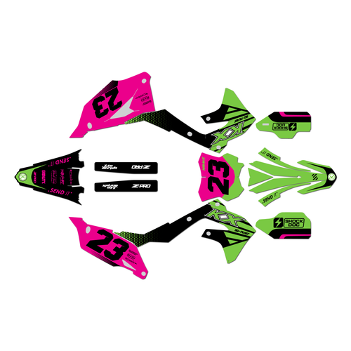 kawasaki kx250 graphics kit 2021-2024 oem series pink