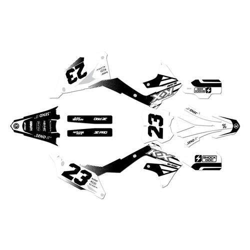 kawasaki kx250 graphics kit 2021-2024 oem series white