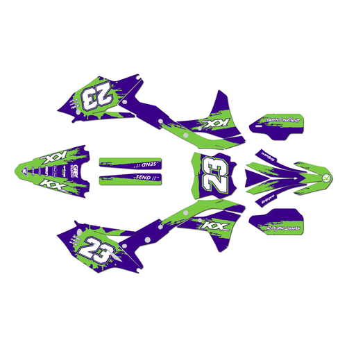 kawasaki kx250f graphics kit 2017-2020 splash series purple