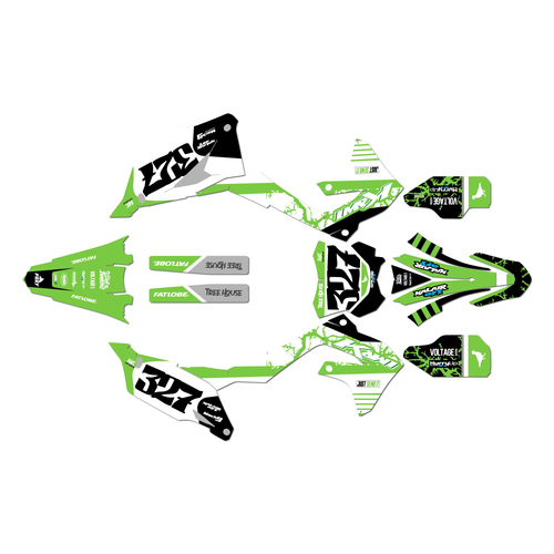 kawasaki kx250 graphics kit 2021-2024 rail series green