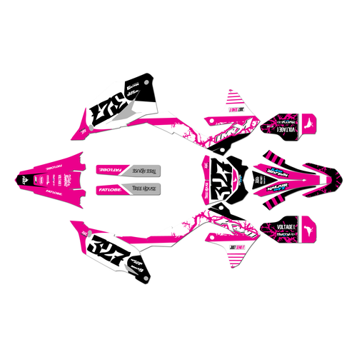 kawasaki kx250 graphics kit 2021-2024 rail series magenta