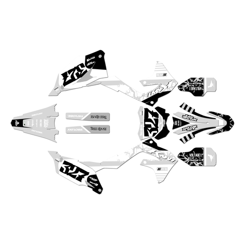 kawasaki kx250 graphics kit 2021-2024 rail series white