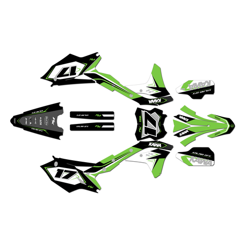 kawasaki kx250f graphics kit 2017-2020 stellar series green