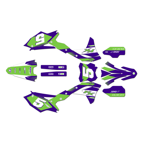 kawasaki kx250f graphics kit 2017-2020 turbo series purple