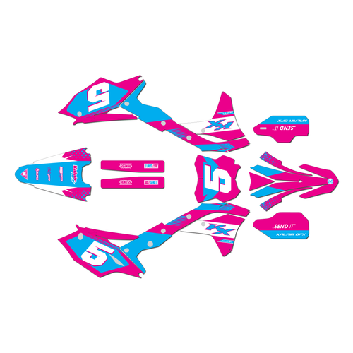 kawasaki kx250f graphics kit 2017-2020 turbo series magenta