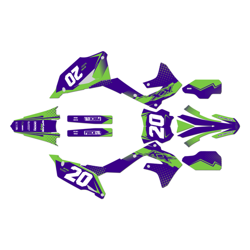 kawasaki kx250 graphics kit 2021-2024 spear series purple