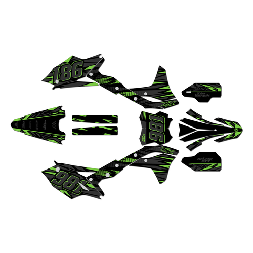 kawasaki kx250f graphics kit 2017-2020 twitch series green
