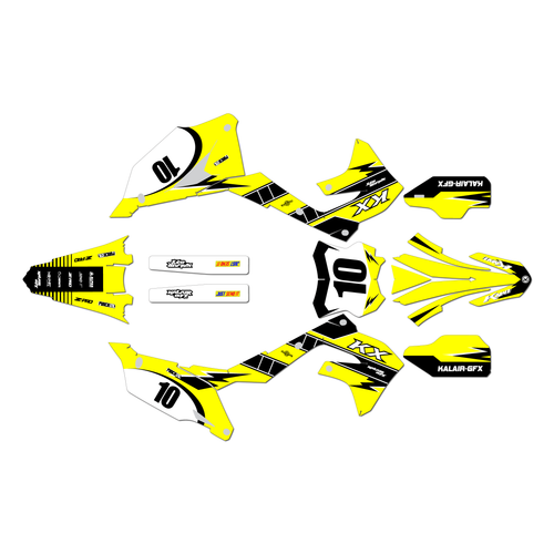 kawasaki kx250 graphics kit 2021-2024 speed series yellow