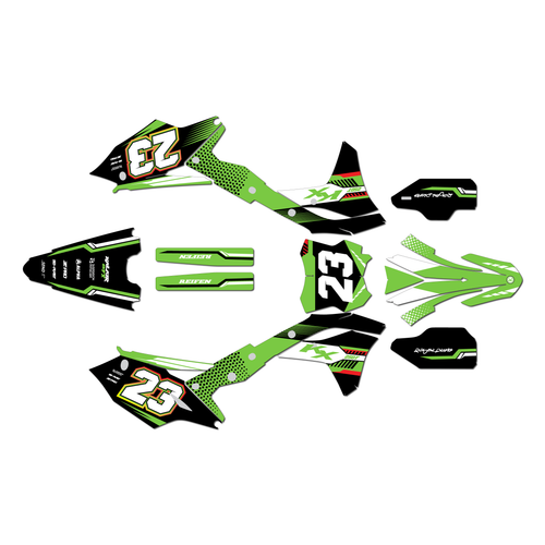 kawasaki kx250f graphics kit 2017-2020 viper series green