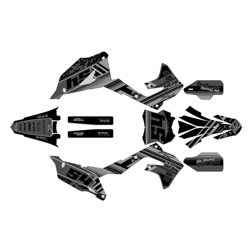 kawasaki kx250 graphics kit 2021-2024 split series smoke