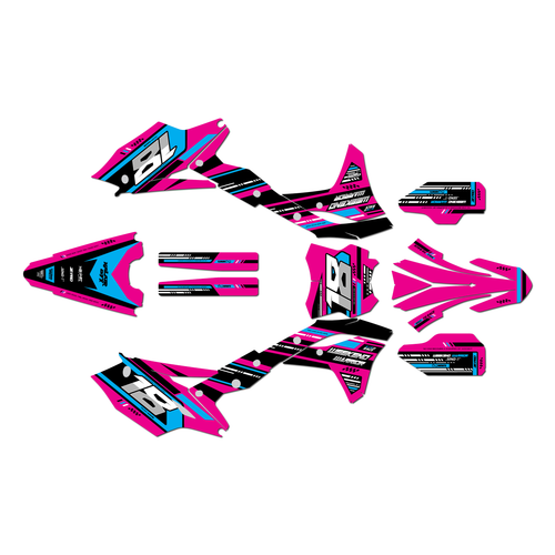 kawasaki kx250f graphics kit 2017-2020 warrior series cm