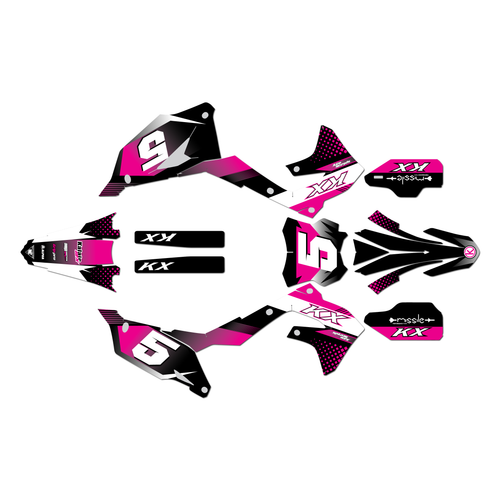 kawasaki kx250 graphics kit 2021-2024 turbo series pink