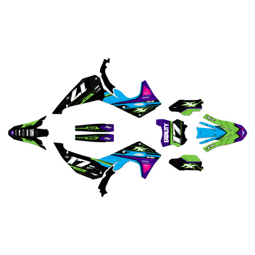 kawasaki kx450 graphics kit 2024-2026 axis series green