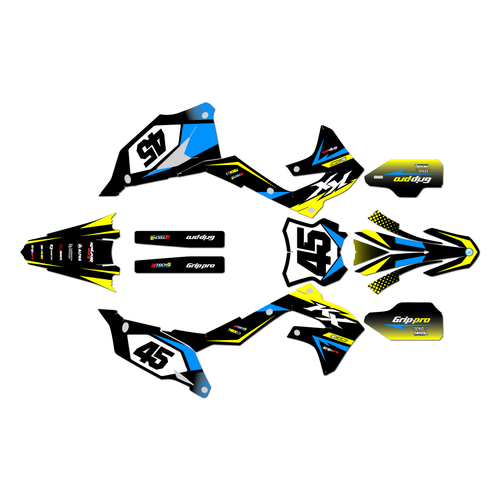 kawasaki kx450f graphics kit 2019-2023 division series yellow