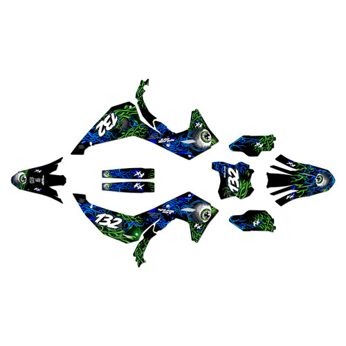kawasaki kx450x graphics kit 2024-2026 core series blue