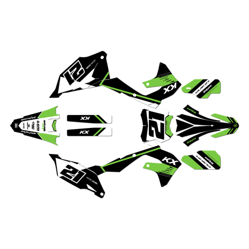 kawasaki kx450f graphics kit 2019-2023 enigma series green