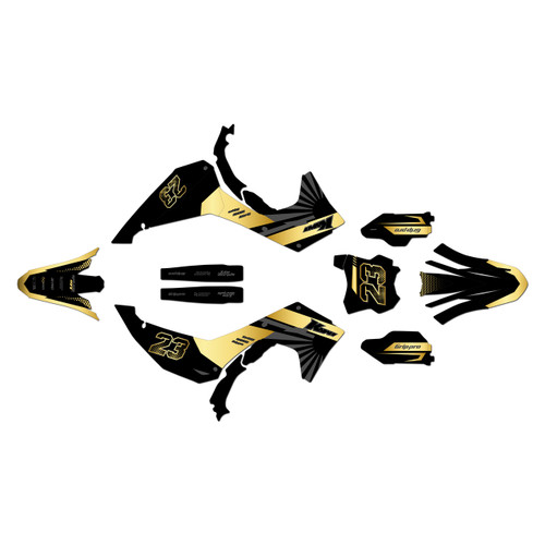 kawasaki kx450x graphics kit 2024-2026 fh series gold