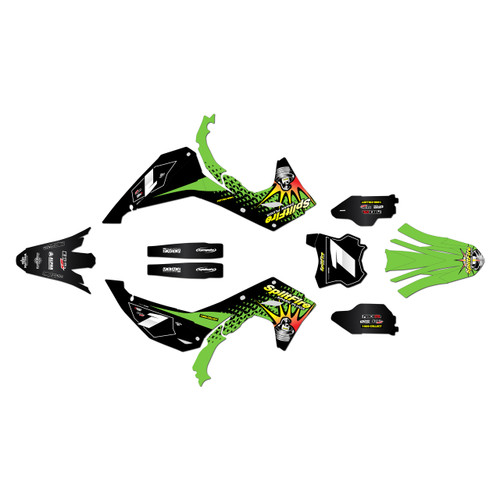 kawasaki kx450x graphics kit 2024-2026 lancaster series green