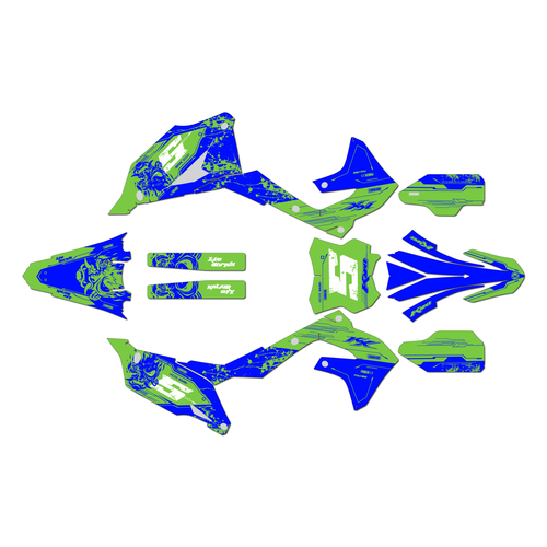 kawasaki kx450f graphics kit 2019-2023 nightcity series blue