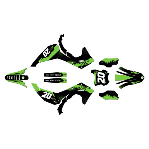 kawasaki kx450x graphics kit 2024-2026 spear series green