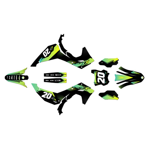 kawasaki kx450x graphics kit 2024-2026 spear series lime