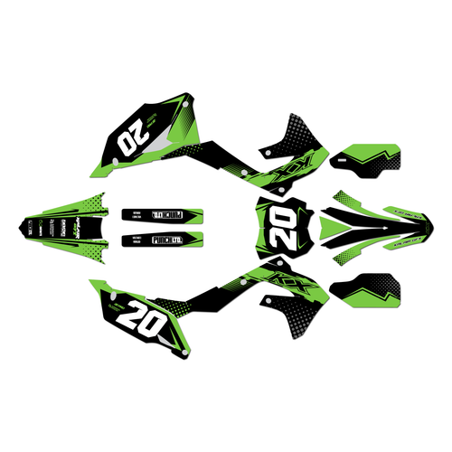 kawasaki kx450f graphics kit 2019-2023 spear series green