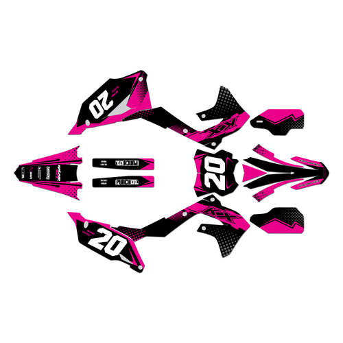 kawasaki kx450f graphics kit 2019-2023 spear series magenta