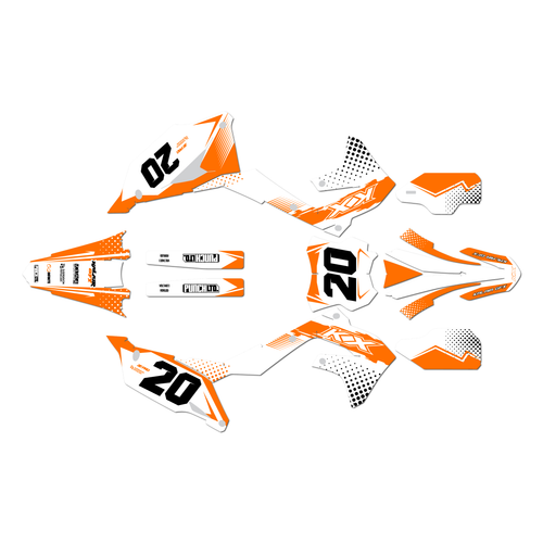 kawasaki kx450f graphics kit 2019-2023 spear series orange