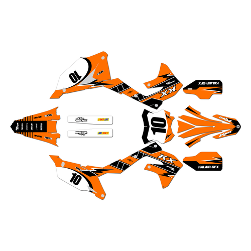 kawasaki kx450f graphics kit 2019-2023 speed series orange