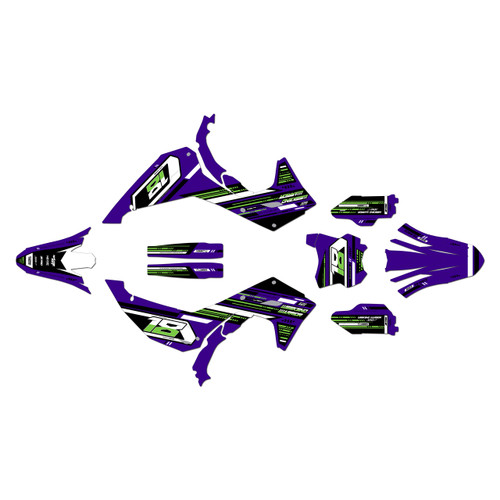 kawasaki kx450x graphics kit 2024-2026 warrior series purple