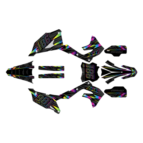 kawasaki kx450f graphics kit 2019-2023 twitch series rainbow