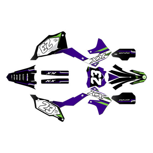 kawasaki kx450f graphics kit 2019-2023 viper series purple