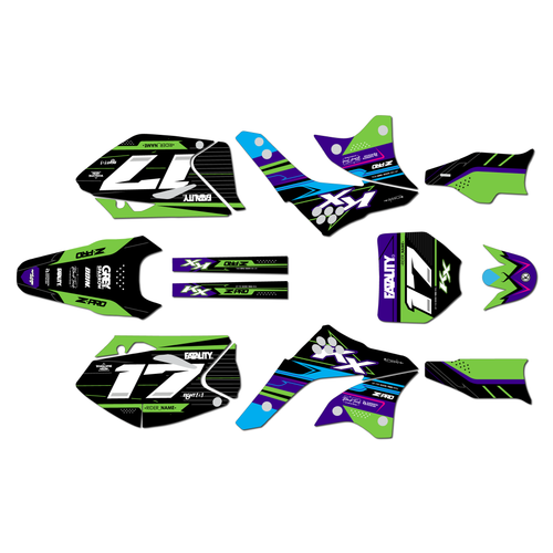 kawasaki kx450f graphics kit 2006-2008 axis series cyan