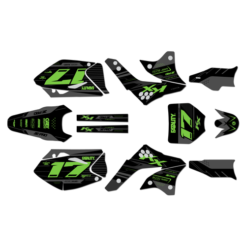 kawasaki kx450f graphics kit 2006-2008 axis series green-shift
